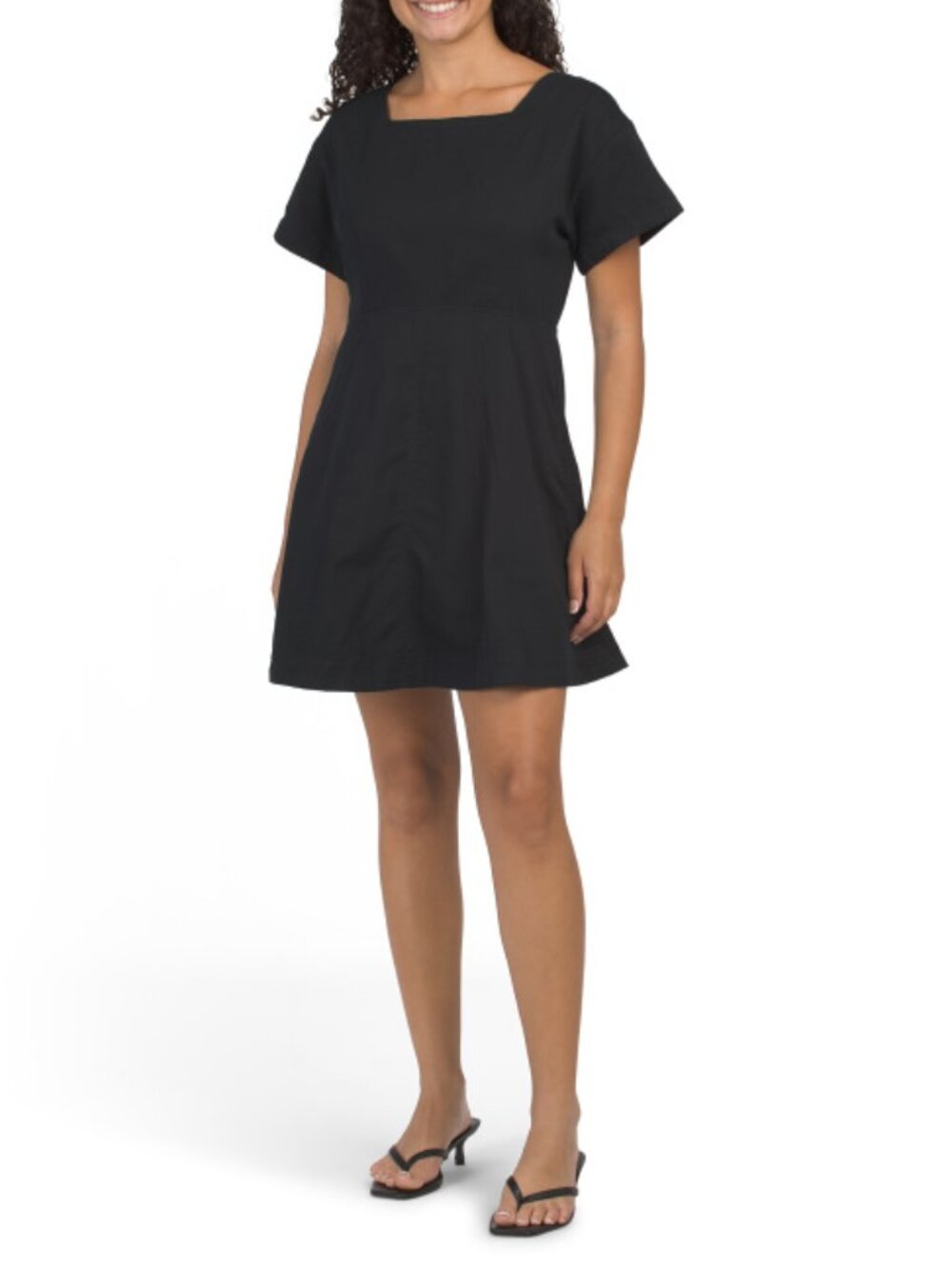 THE GOOD JOURNEY Denim Square Neck Mini Dress